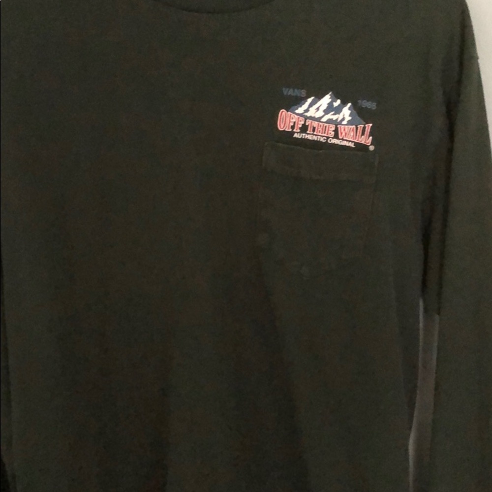 Vans dark green long sleeve pocket tee MEDIUM